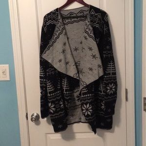 Plus Long Waterfall Cardigan